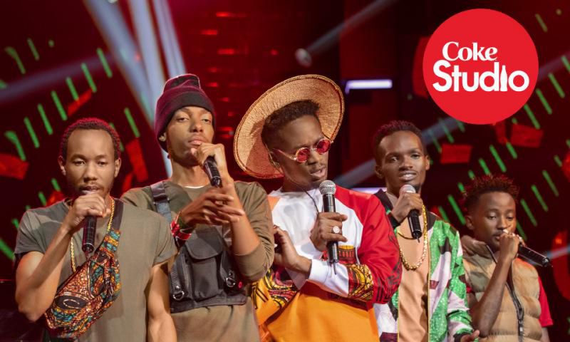 The Ethics crew with Mr Eazi at Coke Studio Africa 2019