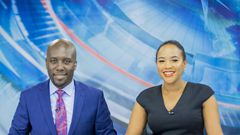 Dennis Okari with his colleague  at NTV Olive Barrows