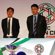 (From left) Former Vietnamese midfielder Nguyen Minh Phuong, Shin Man Gil, Executive Director AFC Competitions Division, and Lebanese footballer Joan Oumari at the AFC Asian Cup UAE 2019 Qualifiers Final Round draw in Abu Dhabi on January 23, 2017.