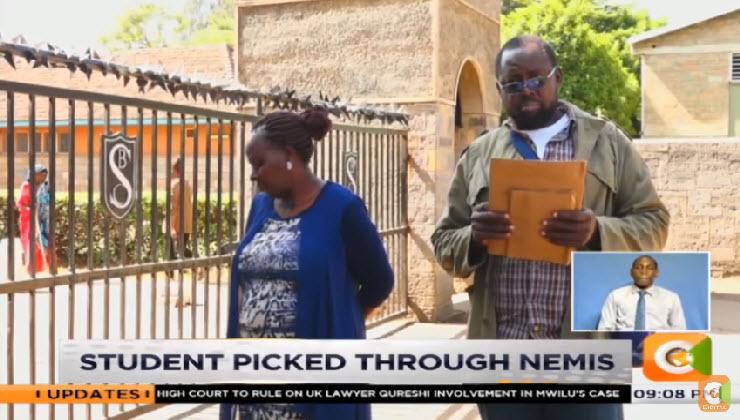 David Babu and wife Christine Ngare outside Starehe Boys High School (Citizen)