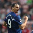 Manchester United's Zlatan Ibrahimovic celebrates scoring the opening goal against Sunderland on April 9, 2017