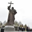 The 17-metre monument of Vladimir, has sparked controversy over fears it could blot Moscow's historic centre