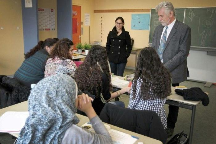 Refugee students at a School in Hochheim am Main -- mass migration is creating a major challenge for Chancellor Angela Merkel