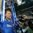 Chelsea's defender John Terry holds the trophy after the UEFA Champions League final in 2012