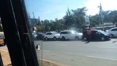 Vehicles involved in an accident along Uhuru Highway