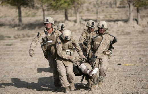The Marines, pictured in 2011, were among the first US forces sent to Afghanistan with several thousand deployed in Helmand, where they engaged in bitter combat with Taliban