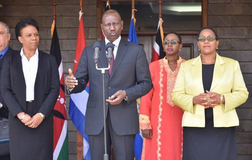 Deputy President William Ruto gives an address after meeting with Ines Maria Chapman, The Vice President of the Cuban Council of State and of Ministers (Twitter)