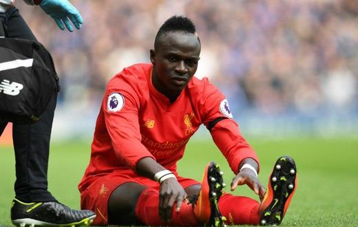 Liverpool's Sadio Mane picked up the injury during the Premier League match against Everton at Anfield in north-west England, on April 1, 2017