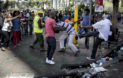 Scene of xenophobic attack