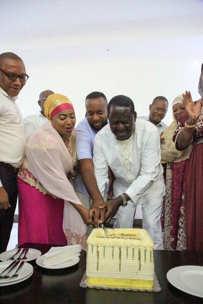 Governor Joho surprises Raila with birthday cake in his Mombasa office