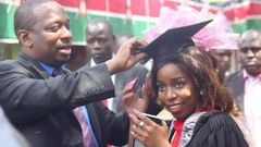 Mike Sonko and Saumu during her graduation