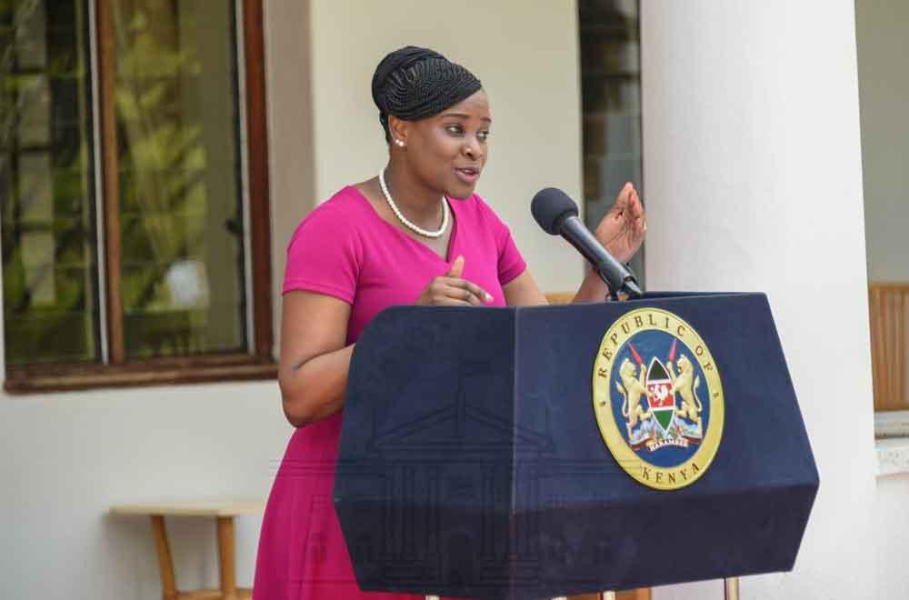 File image of State House Spokesperson Kanze Dena during a past media briefing
