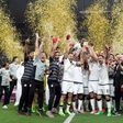 Al-Sadd's players celebrate their victory in the Qatar Emir Cup Final football match against Al-Rayyan at the Khalifa International Stadium in Doha on May 19, 2017