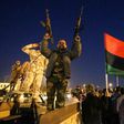 A photo by AFP photographer Abdullah Doma shows Libyans celebrating the sixth anniversary of the Libyan revolution in Benghazi on February 17, 2017
