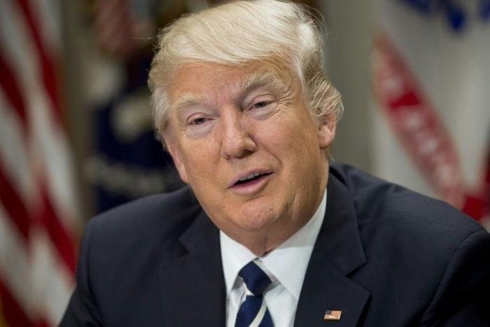 US President Donald Trump speaks during a meeting in the Roosevelt Room of the White House on February 14, 2017