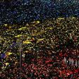People protest in front of the government headquarters in Bucharest, against the controversial corruption decrees on February 12, 2017
