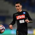 Napoli's forward from Spain Jose Maria Callejon eyes the ball during the Italian Serie A football match Lazio vs Napoli on April 9, 2017 at the Olympic stadium in Rome
