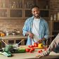 African American Couple Cooking.