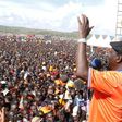 ODM leader Raila Odinga addresses supprters at Kirembe grounds in Kisumu countylast year.
