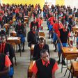 Students waiting to sit for an examination at Starehe Boys High School