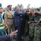 President Uhuru Kenyatta greets National Youth Service recruits after a parade at the NYS college in Gilgil on September 10, 2014.