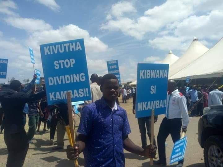 Wiper supporters protesting Kivutha's actions