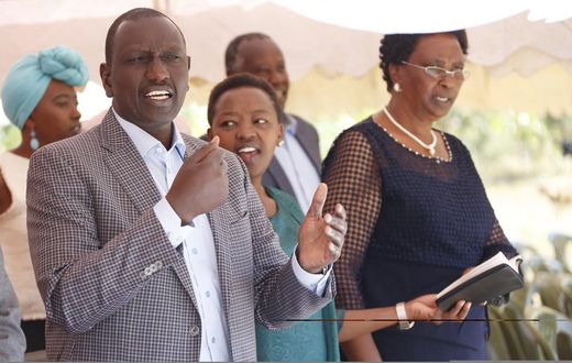 DP William Ruto with his wife during a New Year's service in Uasin Gishu (Twitter)