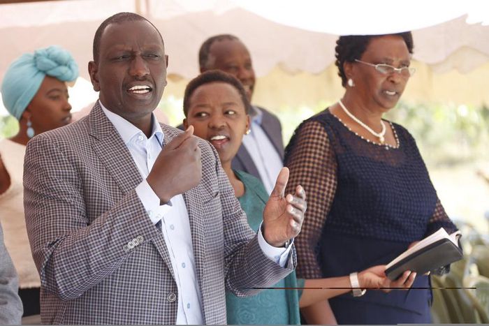 DP William Ruto with his wife during a New Year's service in Uasin Gishu (Twitter)