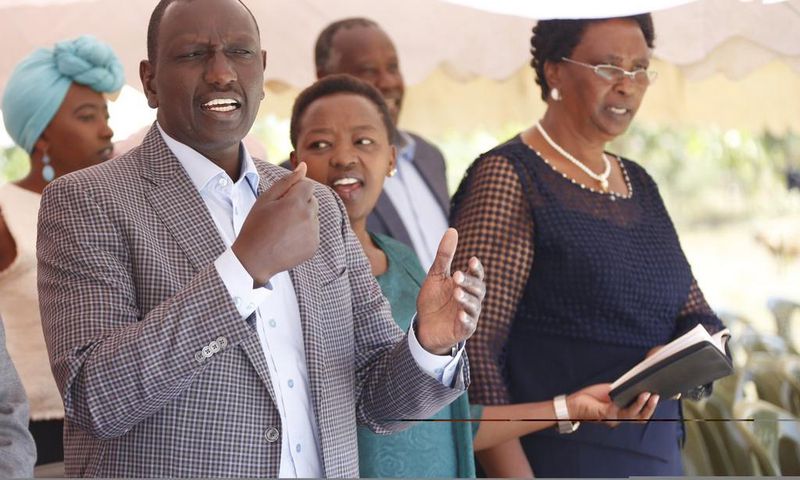 DP William Ruto with his wife during a New Year's service in Uasin Gishu (Twitter)