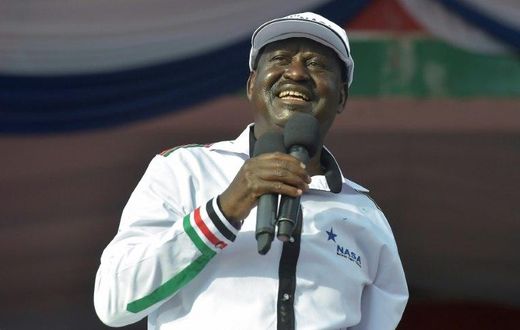 Former Kenyan premier Raila Odinga was named as the presidential candidate during an opposition rally in Nairobi, on April 27, 2017