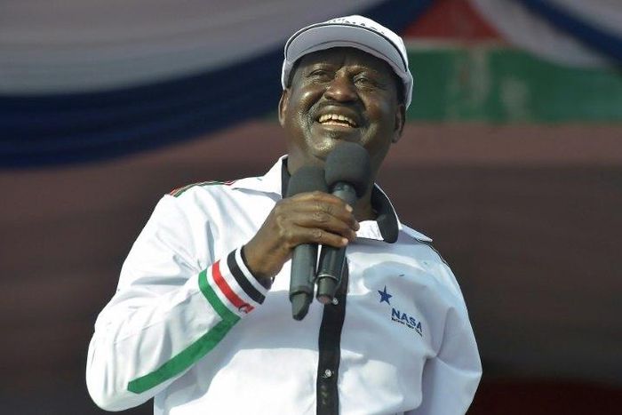Former Kenyan premier Raila Odinga was named as the presidential candidate during an opposition rally in Nairobi, on April 27, 2017