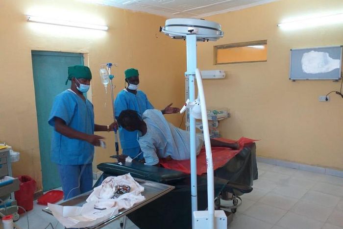 Mother of twins delivered at Lorugum Sub County Hospital, Loima in the first successful c-section performed in the area (Twitter)