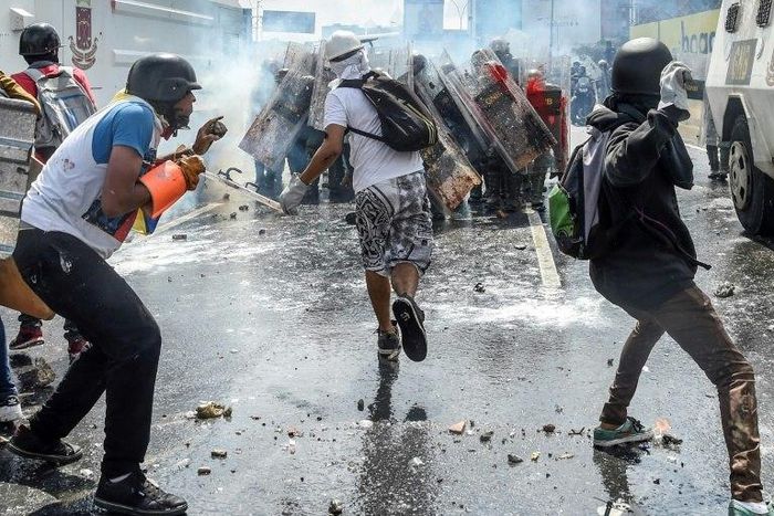 Protesters hit the streets on Wednesday armed with "Poopootov cocktails," jars filled with excrement, as a wave of anti-government demonstrations turned dirty