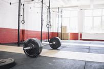 Barbell in gym