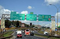 Motorists driving along Thika Road