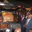 The casket bearing the late Ndreritu Gachagua is received by various leaders at JKIA, March 2, 2017.