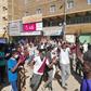 Sudanese protesters chant slogans during an anti-government demonstration in the capital Khartoum on Sunday