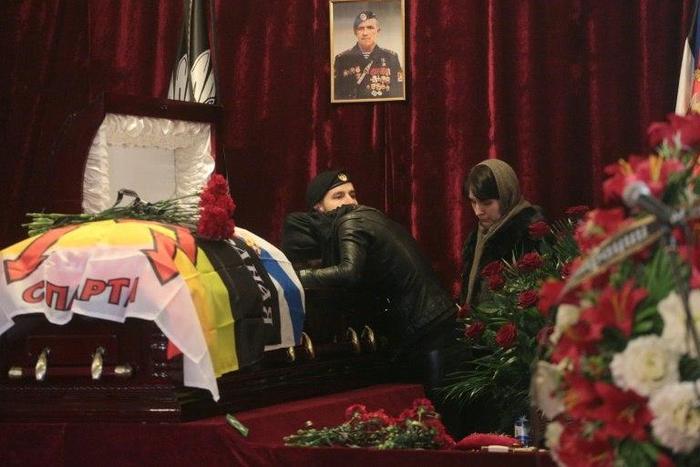 Arseny Pavlov's coffin at a farewell ceremony in Donetsk, on October 19, 2016