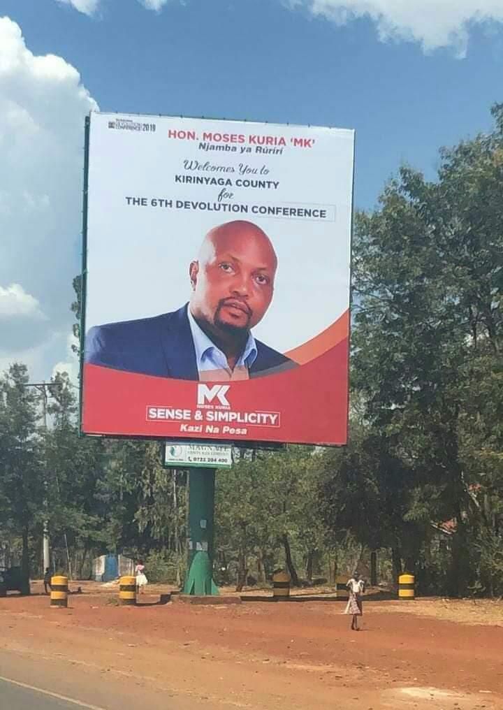 Moses Kuria's billboard before it was pulled down (Facebook)