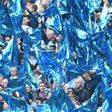 Manchester City fans cheer during the FA Cup semi-final football match against Arsenal at Wembley stadium in London on April 23, 2017