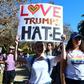 University of California Los Angeles students march through campus during a "Love trumps Hate" rally