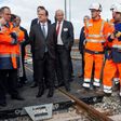 French President Francois Hollande attends the inauguration of the new Sud Europe Atlantique high-speed rail line, linking Tours and Bordeaux, on February 28, 2017, in Villognon, where two were injured when a police officer accidentally fired his gun