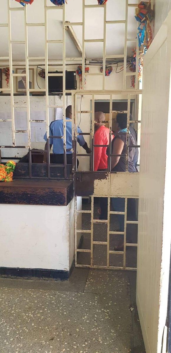 Njeri wa Muthoni at the Kasarani Police Station. She is allegedly charged with incitement (Twitter)