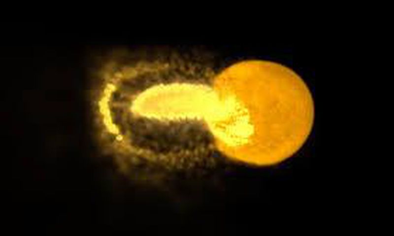 A violent splash of magma that may have made the moon