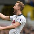 Tottenham Hotspur's Harry Kane celebrates scoring his third goal against Stoke at White Hart Lane on February 26, 2017