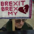 An anti-Brexit protester opposite Downing Street on Wednesday after Britain formally began the process of withdrawal from the EU