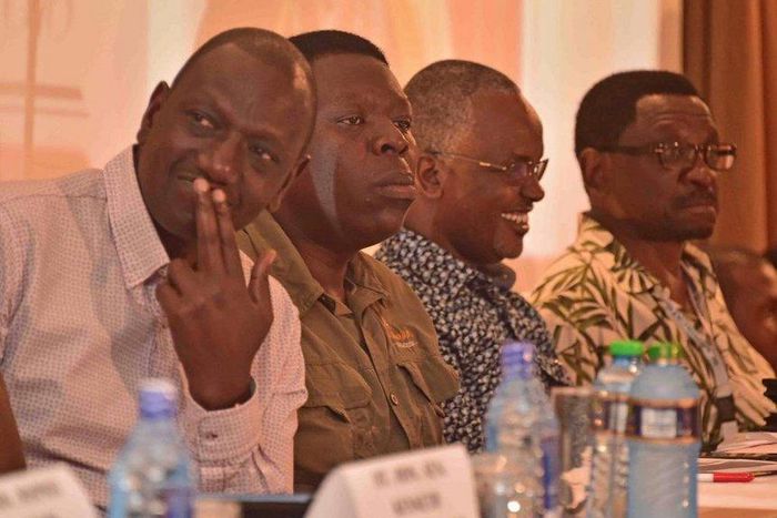 File image of DP William Ruto, Devolution CS Eugene Wamalwa, Senator James Orengo at a past event in Mombasa in 2018
