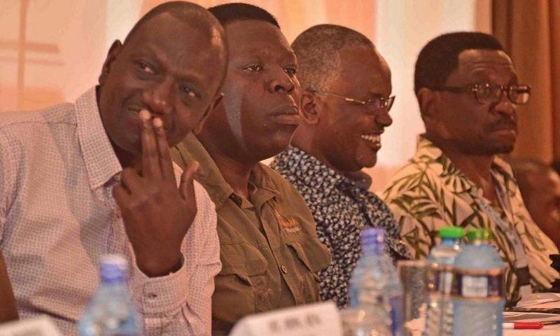 File image of DP William Ruto, Devolution CS Eugene Wamalwa, Senator James Orengo at a past event in Mombasa in 2018