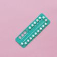 High Angle View Contraceptive Pill Over Pink Background