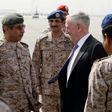 Saudi Armed Forces Chief of Joint Staff General Abdul Rahman al-Banyan welcomes US Defence Secretary Jim Mattis to Riyadh on April 18, 2017